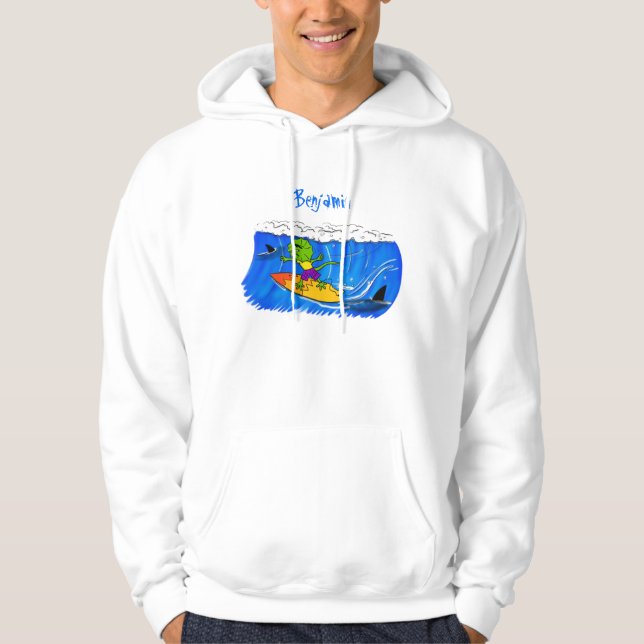 Sudadera Funny personalizado de surf con lagarto frito (Anverso)
