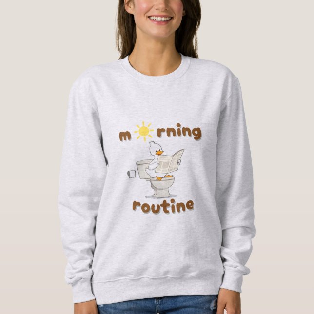 Sudadera Funny Personalizado Duck Reading Periódico (Anverso)