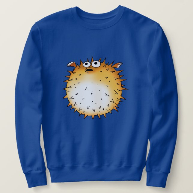 Sudadera Funny Personalizado Puffer Fish Design (Anverso del diseño)