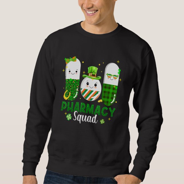 Sudadera Funny Pharmacy Squad Pills St Patrick's (Anverso)