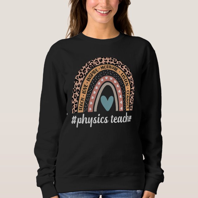Sudadera Funny Physics Teacher Rainbow Leopard Science Phys (Anverso)
