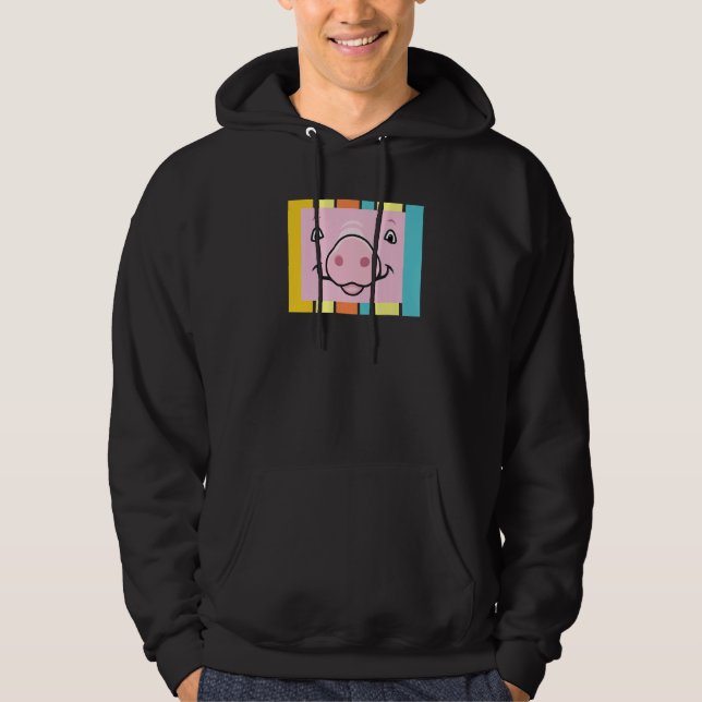 Sudadera Funny Pig Face, Girls Boys Farm Animal, Hog Lover, (Anverso)