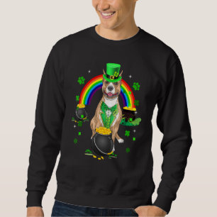 Sudadera Funny Pit Bull Leprechaun Shamrock St.
