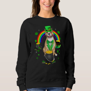 Sudadera Funny Pit Bull Leprechaun Shamrock St Patrick's Da