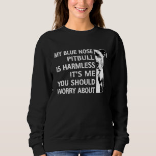 Sudadera Funny Pitbull Cita Nose Azul Pitbull Perro Guay Pr