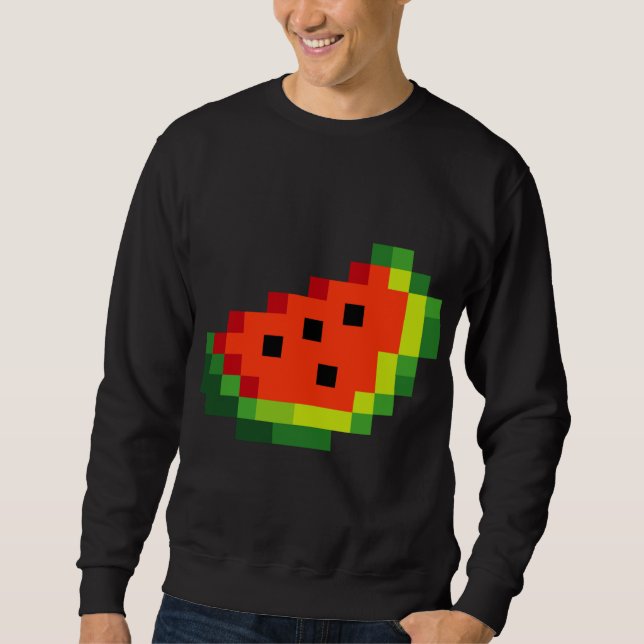 Sudadera Funny Pixel Watermelon - Retro 8 - juego de arcade (Anverso)