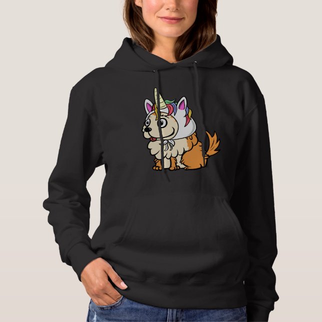 Sudadera Funny Pomeranian Unicorn Gorra (Anverso)