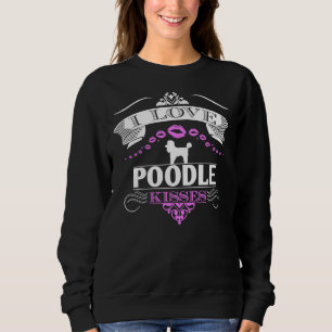 Sudadera Funny Poodle Design I Love Poodle Kiss Pink