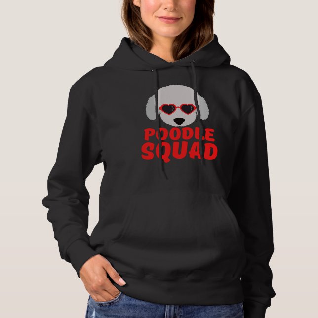 Sudadera Funny Poodle Squad Red Cuke Love Poodle Si Yo (Anverso)