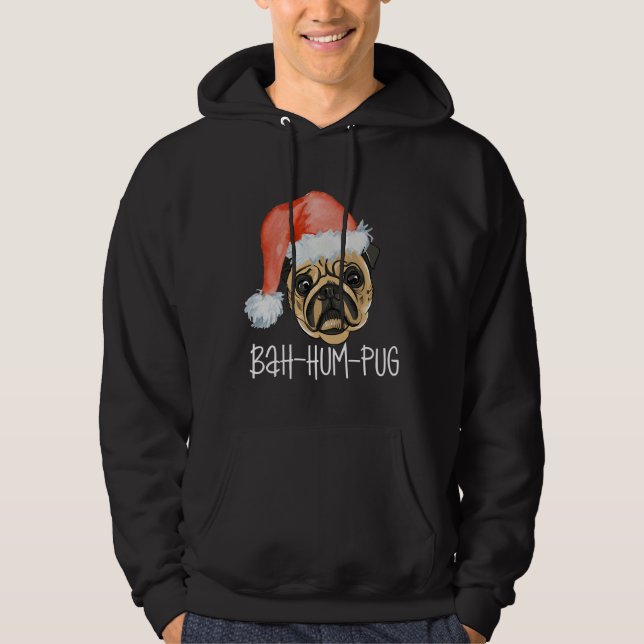 Sudadera Funny Pug Navidades Perro Mamá Papá Pajamas Classi (Anverso)