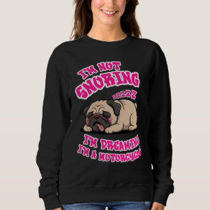 Sudadera Funny Pug Snoring Motorcycle Biker Dog Lover Gift