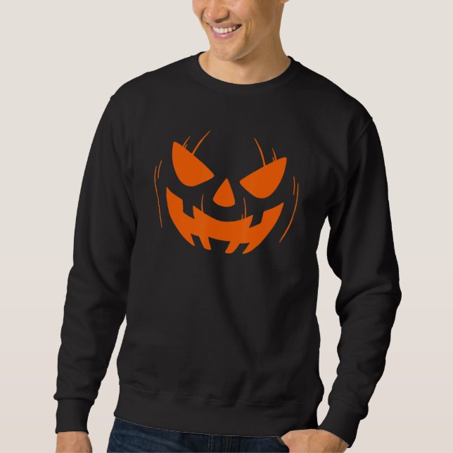 Sudadera Funny Pumkin Face Naranja Scary Halloween Jack O L (Anverso)