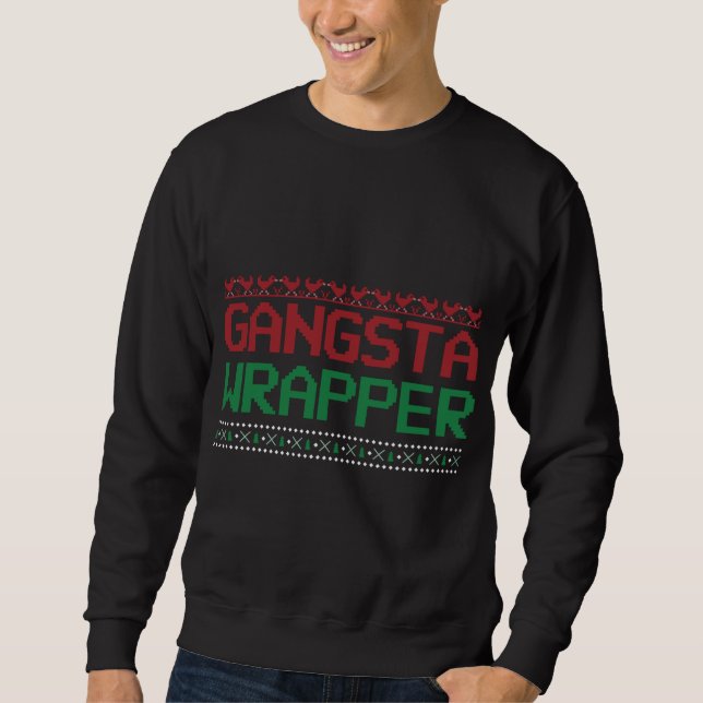 Sudadera Funny Pun Ugly Navidades Gangster Wraper (Anverso)