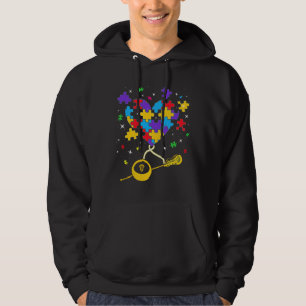 Sudadera Funny Puzzle Heart Lacrosse Autism Awareness Men W