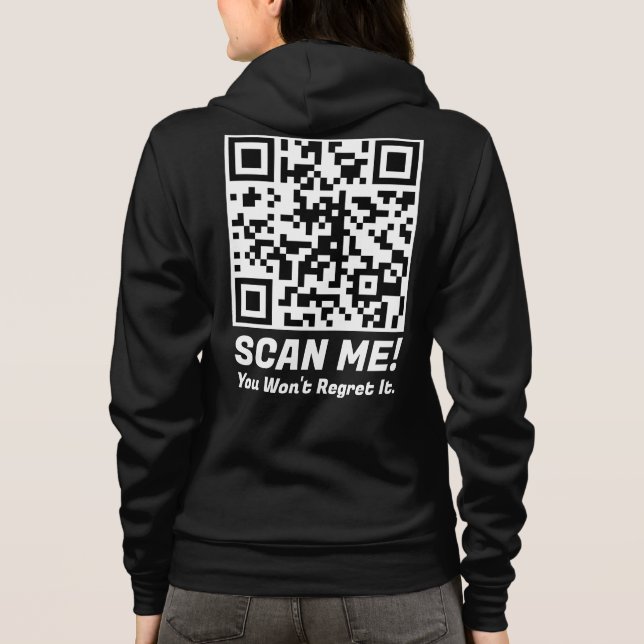 Sudadera Funny QR Scan Me! Funny Regret Joke  (Reverso)