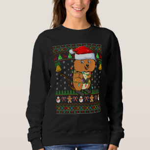 Sudadera Funny Quokka Lover Xmas Santa Hat Quokka Ugly Chri
