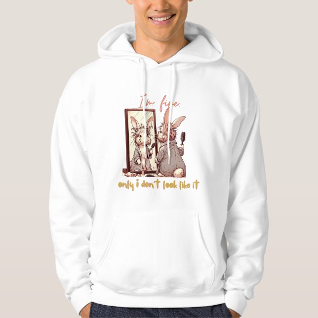Sudadera Funny rabbit in front of the mirror – Funny design (Anverso)