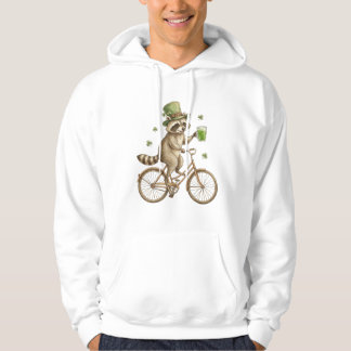 Sudadera Funny Raccoon, St. Patrick's Day Irish Shamrock 
