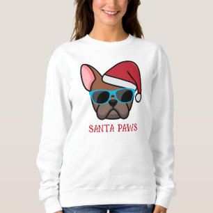 Sudadera Funny Red Fawn Frenchie Santa Paws Navidades