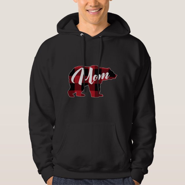 Sudadera Funny Red Plaid Buffalo Bear Appartal, Divertida M (Anverso)