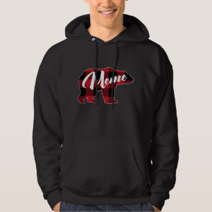 Sudadera Funny Red Plaid Buffalo Bear Appartal, Fun Meme Pa