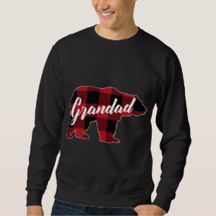 Sudadera Funny Red Plaid Buffalo Bear Appartal, Grandad Paj