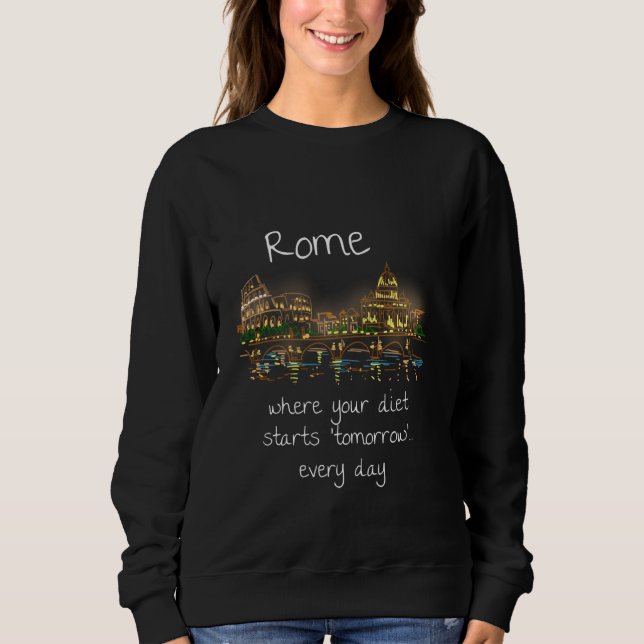 Sudadera Funny Rome Italy Souvenir Hand Drawn Art Gift (Anverso)