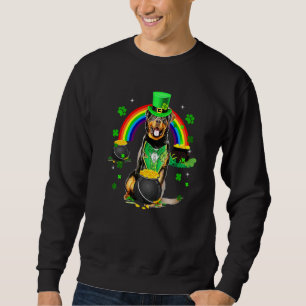 Sudadera Funny Rottweiler Leprechaun Shamrock St Patrick's