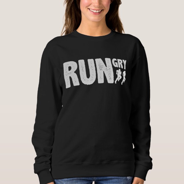 Sudadera Funny Rungry Runner Slogan (Anverso)