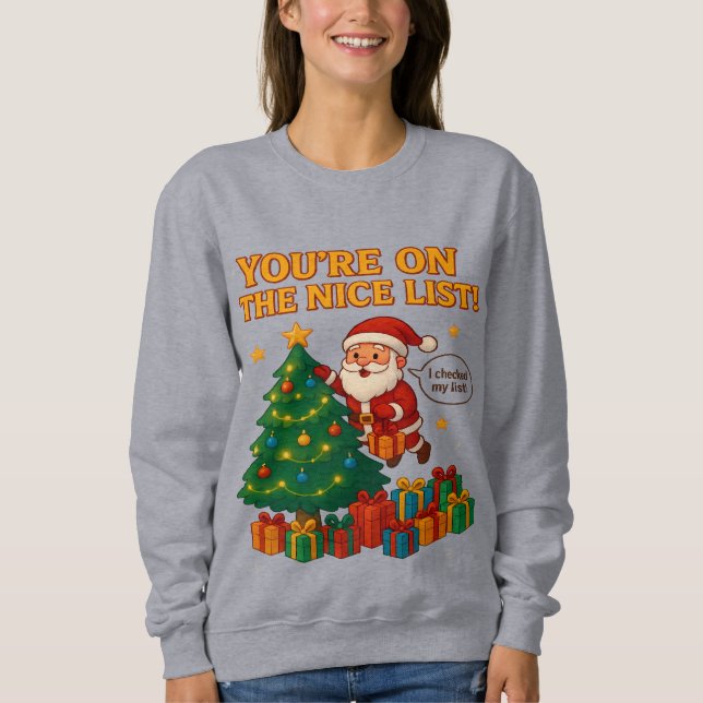 Sudadera Funny Santa Christmas Hoodie Women – Holiday Gift (Anverso)