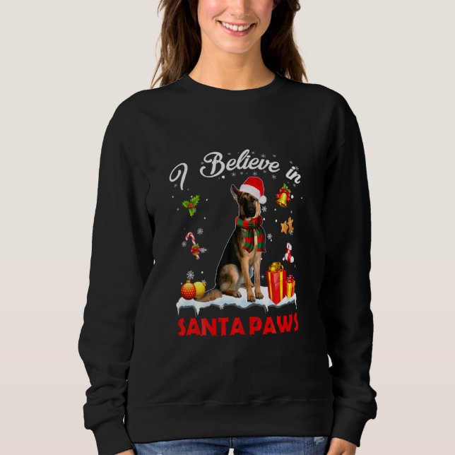 Sudadera Funny Santa German Pastor Claus Perro Navidades De (Anverso)