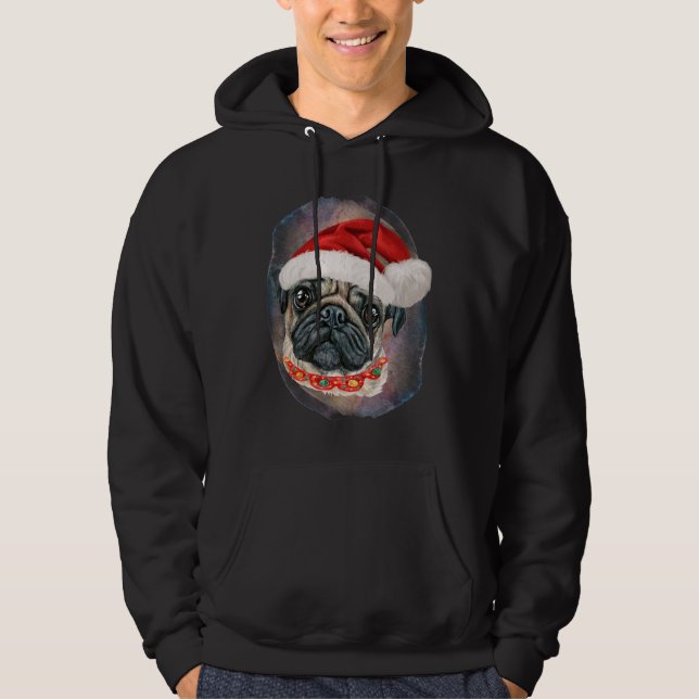 Sudadera Funny Santa Pug Dog Navidades (Anverso)