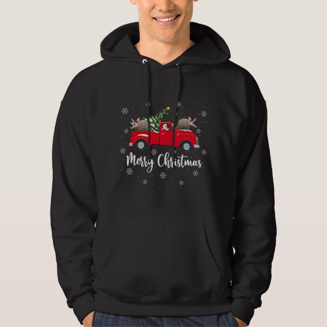 Sudadera Funny Santa Riding Christmas Tree Truck Aardvark C (Anverso)