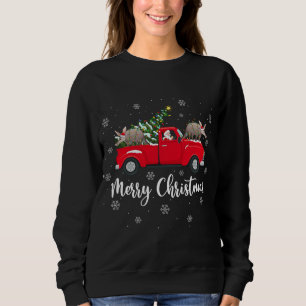 Sudadera Funny Santa Riding Christmas Tree Truck Aardvark C