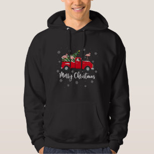 Sudadera Funny Santa Riding Christmas Tree Truck Flamingo C