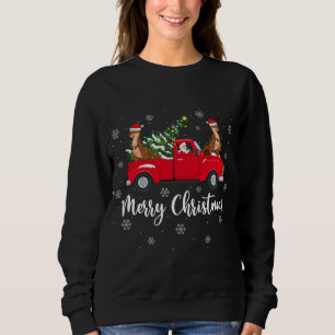 Sudadera Funny Santa Riding Christmas Tree Truck Otter Chri