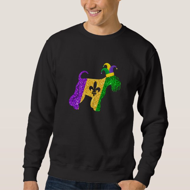 Sudadera Funny Schnauzer Dog Lover Cute Mardi Gras Carnival (Anverso)