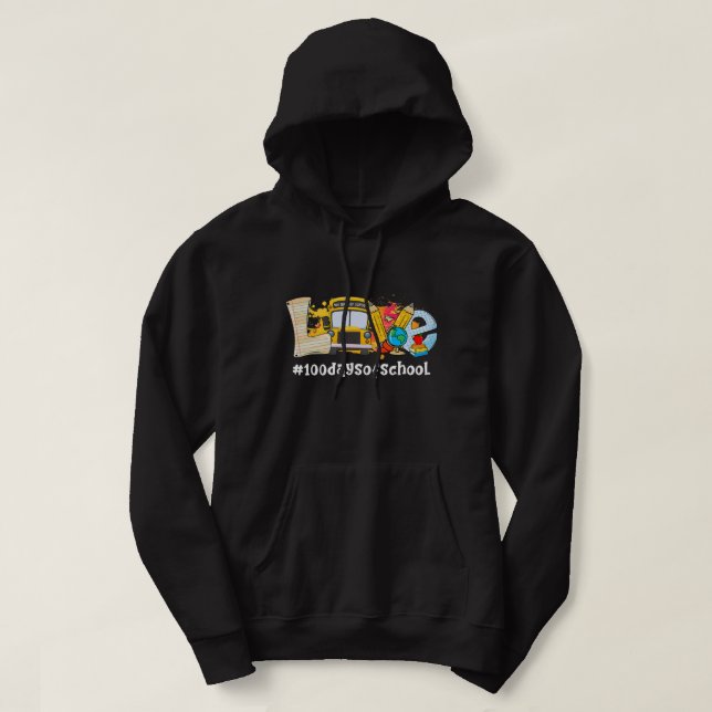 Sudadera Funny School Bus 100 Days Of School Teacher Outfit (Diseño del anverso)