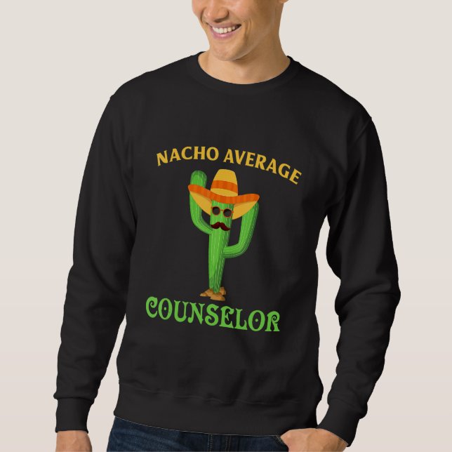 Sudadera Funny School Counselor Nacho Retro Teacher Cactus  (Anverso)