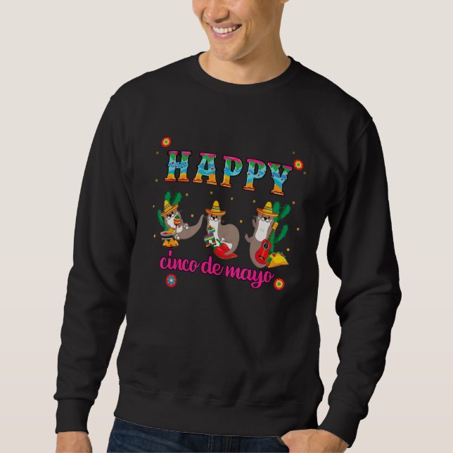 Sudadera Funny Seal Cinco de Mayo Shirt Let's Fiesta Mexica (Anverso)