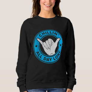 Sudadera Funny Shaka Hand Rótulo Hang Loose Surfing Great V