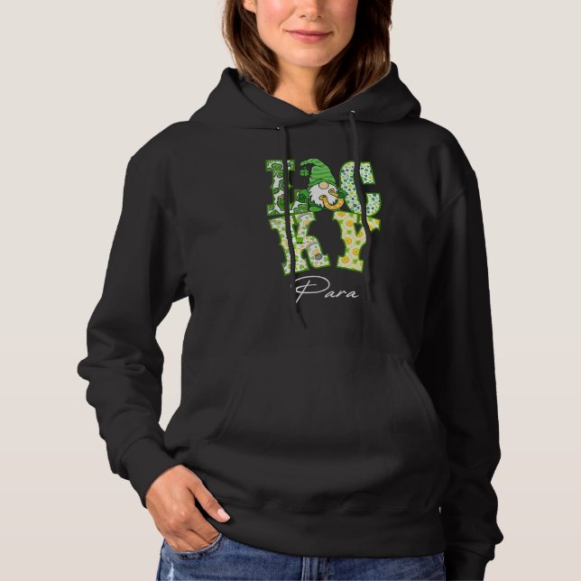 Sudadera Funny Shamrock Gnome Luck Para St Patricks Day Iri (Anverso)