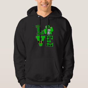 Sudadera Funny Shamrock Green Plaid Love Mule St Patrick's