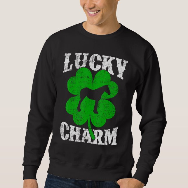 Sudadera Funny Shamrock Leaf Lucky Charm Mule St Patrick's (Anverso)
