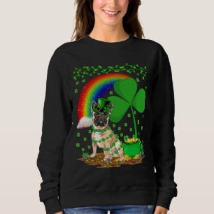 Sudadera Funny Shamrock Rainbow Bulldog francés St Patrick 