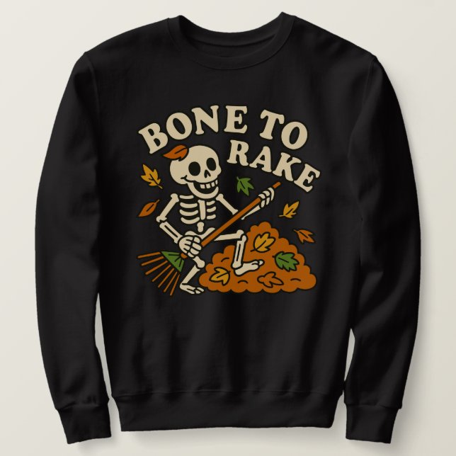 Sudadera Funny Skeleton cayó Hueso al hacer Halloween del o (Anverso del diseño)