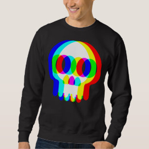 Sudadera Funny Skull Trippy Vaporwave Halloween Techno Rave