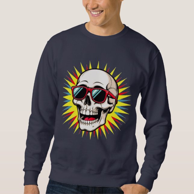 Sudadera **Funny Skull With Sunglasses – Cartoon Laughing S (Anverso)