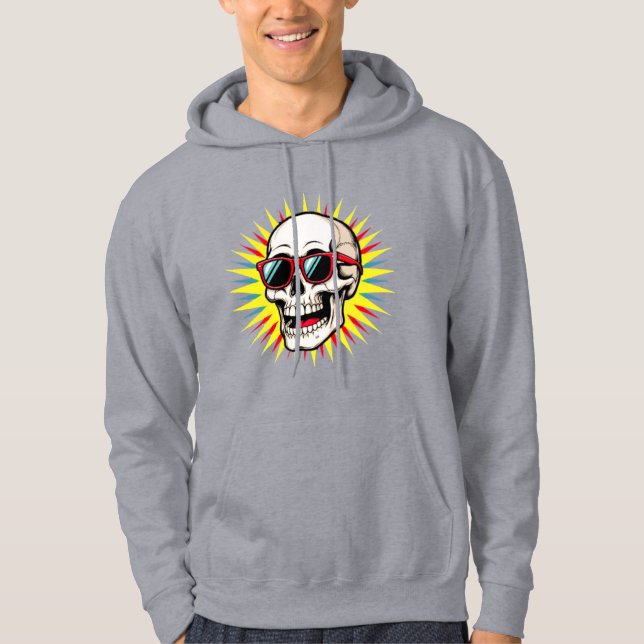 Sudadera **Funny Skull With Sunglasses – Cartoon Laughing S (Anverso)