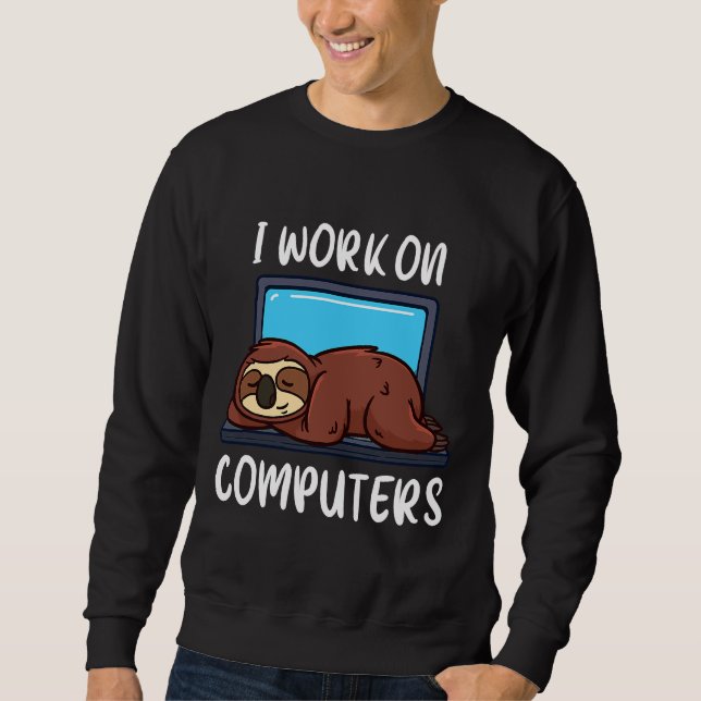 Sudadera Funny Sloth Programmer Coding Work (Anverso)